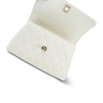 21A White Caviar Quilted Small Coco Handle LGHW - Image 15