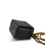 23A Black Lambskin Quilted Mini Vanity Case With Chain GHW - Image 10