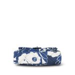 22B Navy/White Floral Printed Silk Single Flap Bag Medium Silver Hardware - Image 9