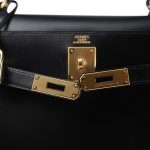 Kelly Sellier 32 Black Box Calfskin Gold Plated C Square Stamp - Image 11