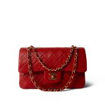 Red Lambskin Quilted Classic Flap Gold Hardware - Image 7