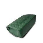 19B Dark Green Lambskin Quilted Classic Flap SHW - Image 10