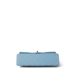 Light Blue Caviar Quilted Classic Flap Medium Light Gold Hardware - Image 7