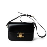 Celine Triomph Black Shiny Calfskin Bag Medium
