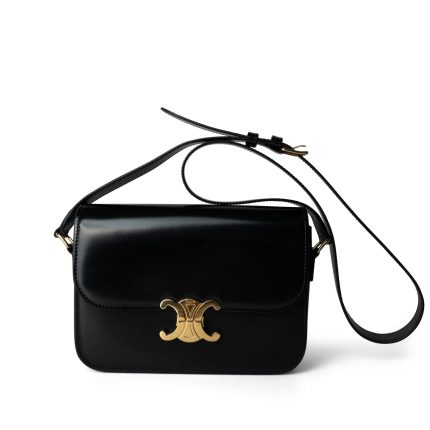 Celine Triomph Black Shiny Calfskin Bag Medium