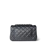15C Charcoal Glittery Caviar Quilted Mini Rectangular Flap - Image 4