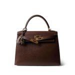 Kelly Sellier 28 Havana/ Brown Courchevel Gold Plated [E] Stamp - Image 3