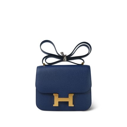 Constance 18 Bleu Saphir Epsom Gold Plated B Stamp