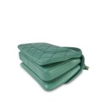 23C Green Lambskin Quilted Trendy CC Small Light Gold Hardware - Image 11