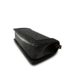 17A Black Silver Metallic Cracked Calfskin Boy Bag Old Medium Aged Bronze/Gold Hardware - Image 11