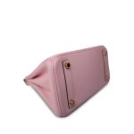 Birkin 25 Rose Sakura Swift Gold Plated T Stamp - Image 8