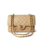 Beige Lambskin Matelasse Double Flap Gold Hardware - Image 2