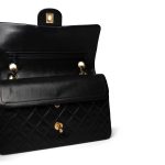 Vintage Black Lambskin Quilted Classic Flap Bag Medium GHW - Image 7