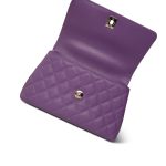Purple Caviar Quilted Small Coco Handle LGHW - Image 11