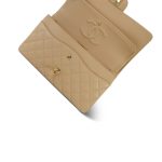 Beige Clair Caviar Quilted Medium Classic Flap Gold Hardware - Image 12