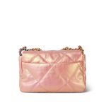 Pink Iridescent Calfskin Quilted 19 Flap Small Mixed Hardware - Image 7
