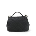20B Black Caviar Quilted Business Affinity Flap Small Light Gold Hardware - Image 4