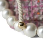 Pink Tweed Quilted Pearl Handle Flap Bag Large LGHW - Image 8