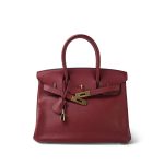 Birkin 30 Rouge H Togo Gold Plated J Square Stamp - Image 8