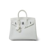 Birkin 25 White Epsom Palladium Plated [N] Stamp - Image 7