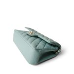Tiffany Blue Caviar Quilted Classic Flap Small Light Gold Hardware - Image 4