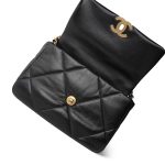 Black Lambskin Quilted 19 Flap Small Mixed Hardware - Image 13