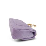 24P Purple Caviar Quilted Mini Sweetheart Single Flap Bag Aged Gold Hardware - Image 7