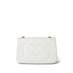 23C White Lambskin Quilted Paris Monaco Single Flap Bag Aged Gold Hardware - Image 7