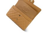 Beige Caviar Quilted Classic Flap Medium Light Gold Hardware - Image 12