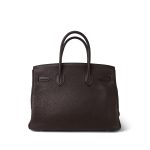 Birkin 30 Chocolate Clemence Palladium Plated [K] Stamp - Image 9