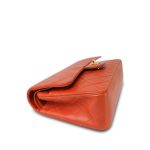 Orange Lambskin Quilted Medium Classic Flap Gold Hardware - Image 7