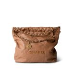 Caramel Calfskin Quilted 22 Hobo Bag Medium Aged Gold Hardware - Image 15