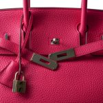 Birkin 30 Rose Mexico Togo Palladium Plated Y Stamp - Image 12