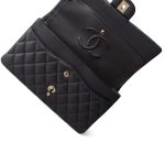 21B Dark Grey Caviar Quilted Classic Flap Medium Light Gold Hardware - Image 11