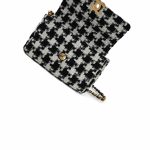 20S Ecru Black & White Ribbon Tweed Quilted 19 Flap Small Mixed Hardware - Image 12