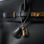 Birkin 35 Black Ardennes Gold Plated [F] Stamp - Image 2