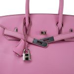 Birkin 30 Bi Color Bubblegum Chèvre Pink Palladium Plated P Square Stamp - Image 11