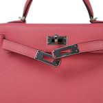 Mini Kelly Sellier Rose d’Ete Chevre Palladium Plated D Stamp - Image 14