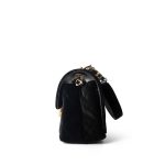 Black Velvet Strass Evening Bag Diamond Lock Flap Bag Aged GHW - Image 2