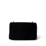 Black Velvet Strass Evening Bag Diamond Lock Flap Bag Aged GHW - Image 3