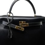 Vintage Kelly 28 Black Box Calfskin Gold Plated - Image 6