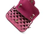 24C Shiny Pink Calfskin Quilted Flap Bag & Coin Purse - Image 13