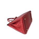 Birkin 30 Rouge Vif Ostrich Gold Plated X Stamp - Image 14