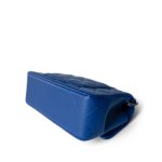 Blue Lambskin Quilted Mini Top Handle Light Gold Hardware - Image 9