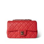 21P Red Lambskin Quilted Mini Rectangular Single Flap - Image 2