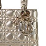 Champagne Metallic Lady Dior Calfskin Medium - Image 3