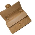 Vintage Beige Lambskin Quilted Classic Flap Medium GHW - Image 9