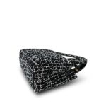 24P Black White Sequin Tweed Quilted Nano Kelly Shopper Aged Gold Hardware - Image 6
