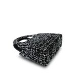 24P Black White Sequin Tweed Quilted Nano Kelly Shopper Aged Gold Hardware - Image 11