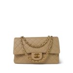Light Beige Lambskin Quilted Classic Flap Medium GHW - Image 11